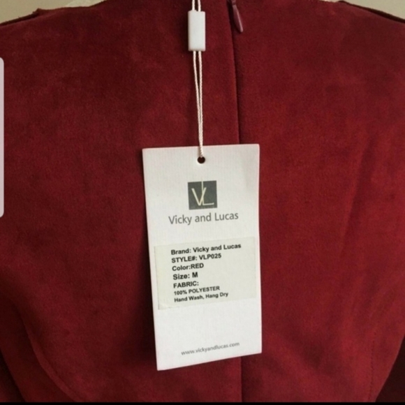 Vicky and Lucas DRESS NEW Size M dark red fringe - Picture 6 of 8